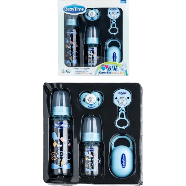 BABYTİME 5’Lİ CAM SET MAVİ 18 Ay,12 Ay,9 Ay,6 Ay,3 Ay,2 Ay,1 Ay Erkek