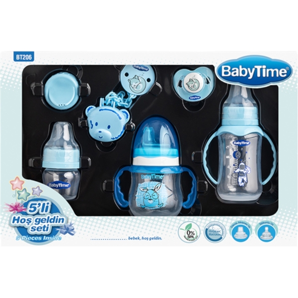 BABYTİME 5’Lİ HOŞ GELDİN SETİ MAVİ 1 Ay,2 Ay,3 Ay,9 Ay,6 Ay,12 Ay,18 Ay Erkek
