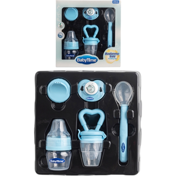 BABYTİME BEBEK BESLENME SETİ MAVİ 1 Ay,2 Ay,3 Ay,6 Ay,9 Ay,12 Ay,18 Ay Erkek