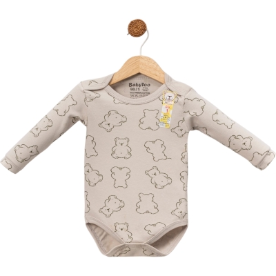 BABYTOO BUYUK ÇİZGİLİ HAYVAN DESENLİ UZUN KOLLU BADİ 12 Ay,18 Ay,2Y,3Y Uni