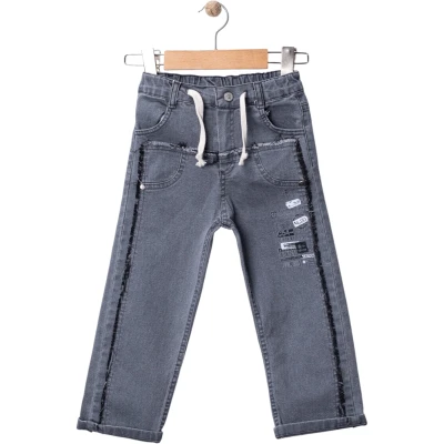 BARKOD BASKILI KOT PANTOLON  2Y,3Y,4Y,5Y Erkek