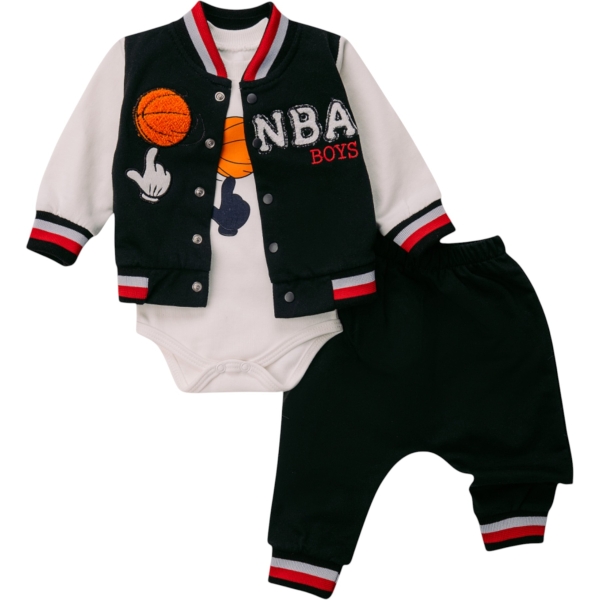 BASKETBOLL NAKIŞLI ÜÇLÜ TKM 9 Ay,3 Ay,6 Ay Erkek