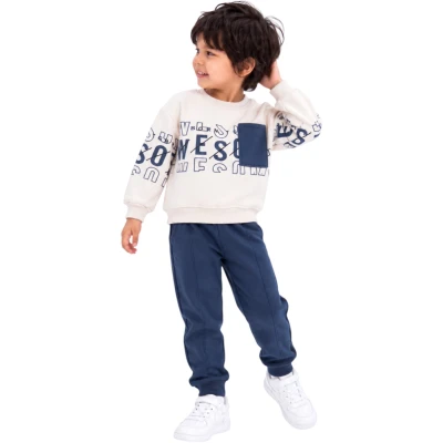 BASKILI CEP DETAYLI ERKEK TAKIM 2Y,3Y,4Y,5Y Erkek