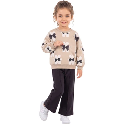 BASKILI FİYONKLU KIZ TAKIM 2Y,3Y,4Y,5Y Kız