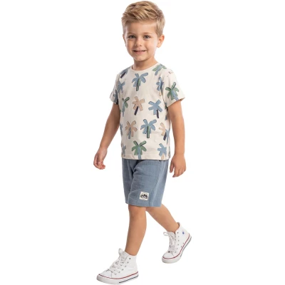 BASKILI ŞORTLU TAKIM 2Y,3Y,4Y,5Y Kız