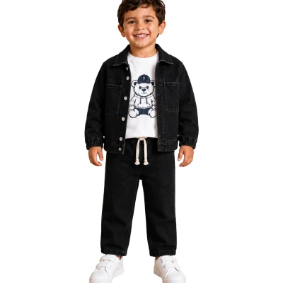 BEBE COTTON ZARA 3 LÜ TAKIM SİYAH 12 Ay,2Y,3Y,4Y Erkek