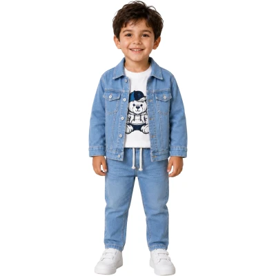 BEBE KLASİK 3 LÜ TAKIM BUZ MAVİ 12 Ay,2Y,3Y,4Y Erkek