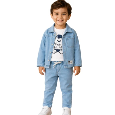 BEBE TRİCOT 3 LÜ TAKIM BUZ MAVİ 12 Ay,2Y,3Y,4Y Erkek