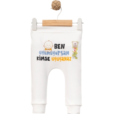 BEN UYUMUYORSAM KİMSE UYUMAZ DTF BASKILI MANSETLİ TEK ALT 1 Ay,3 Ay,6 Ay,9 Ay Uni