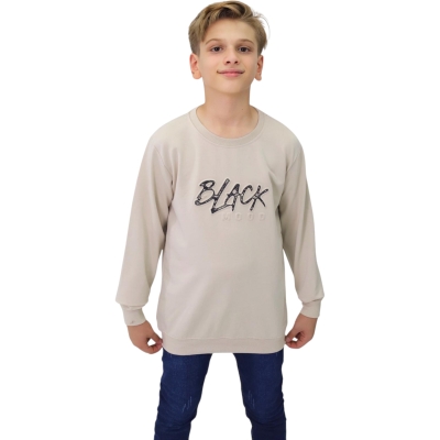 BLACK GOFLE BASKILI SWEAT TİŞÖRT  13Y,14Y,15Y,16Y Erkek