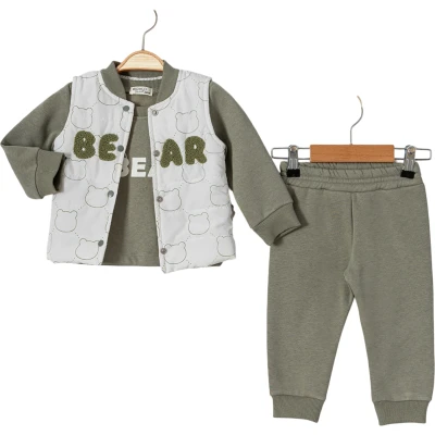 BOMLO BEAR NAKIŞLI ERKEK YELEK  6 Ay,12 Ay,18 Ay,2Y Erkek