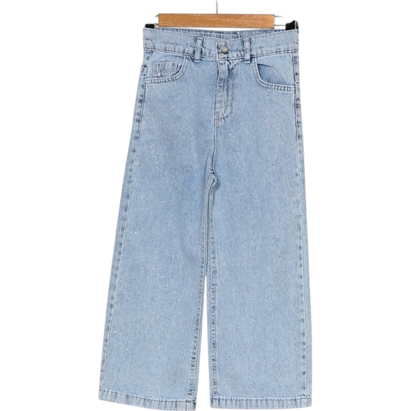 BORU PAÇA TAŞLI KIZ KOT PANTOLON  12Y,13Y,14Y,11Y,15Y Kız