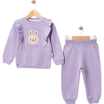 BTŞ TAVŞAN NAKIŞLI KIZ BEBEK TAKIM  6 Ay,9 Ay,18 Ay,12 Ay Kız
