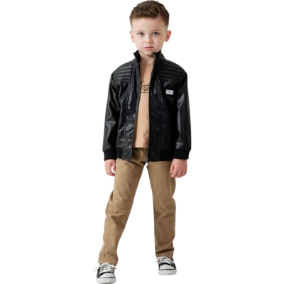 BÜYÜK BOY DERİ MONTLU TAKIM 5Y,6Y,7Y,8Y Erkek