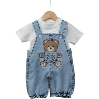 CEPLİ AYILI KOT SLOPER 9 Ay,12 Ay,18 Ay Erkek