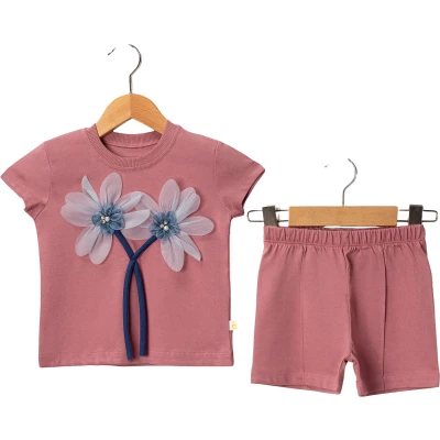 ÇİÇEK AKSESUARLI 2Lİ TAKIM 2Y,3Y,4Y,5Y Kız