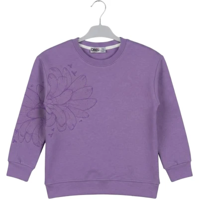 ÇİÇEK BASKILI KIZ SWEAT  3Y,12Y Kız