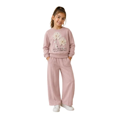 ÇİÇEK İŞLİ İKİ İP TAKIM 7Y,8Y,9Y,10Y Kız