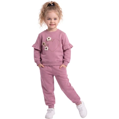 ÇİÇEK KALP  FIRFIRLI 3 İP TAKIM 2Y,3Y,4Y,5Y Kız