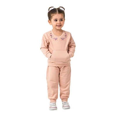 ÇİÇEK NAKIŞLI 2Lİ TAKİM  9 Ay,12 Ay,18 Ay,2Y Kız