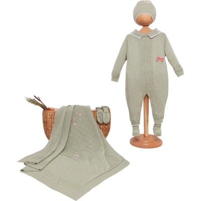 ÇİÇEK NAKIŞLI TULUM SET 6 Ay,9 Ay Uni