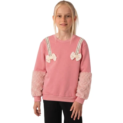 ÇİFT FİYONK ŞERİTLİ SWEATSHİRT 5Y,6Y,7Y,8Y Kız