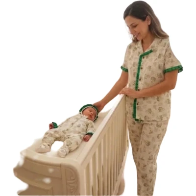 ÇİFT KAT MÜSLİN BEBEK AYAKKABILI L BEDEN ANNE BEBEK LOHUSA SET 3 Ay Uni