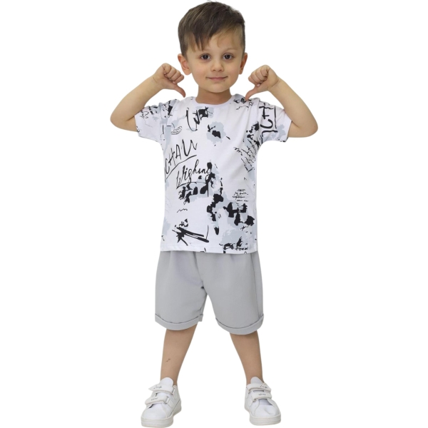ÇİFT TİŞÖRTLÜ 3LÜ ERKEK TAKIM  6 Ay,9 Ay,12 Ay,18 Ay Erkek