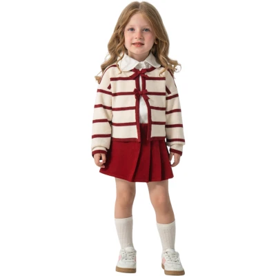 ÇİZGİ DESENLİ TRİKO TAKİM 2Y,3Y,4Y,5Y Kız