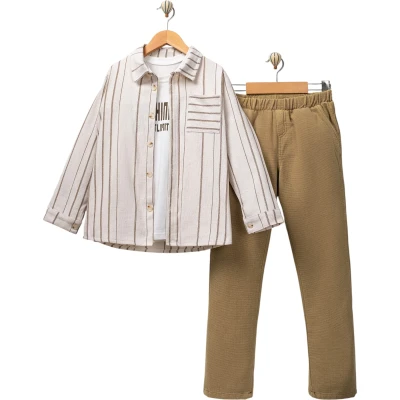 ÇİZGİLİ 2/5 KETEN TAKIM  2Y,3Y,4Y,5Y Erkek