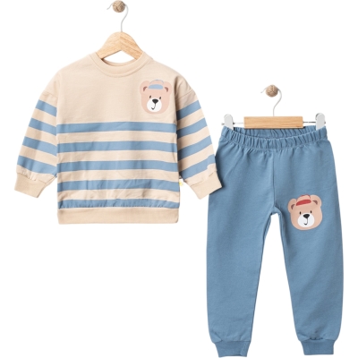 ÇİZGİLİ AYILI 2Lİ TAKIM 2Y,3Y,4Y,5Y Erkek