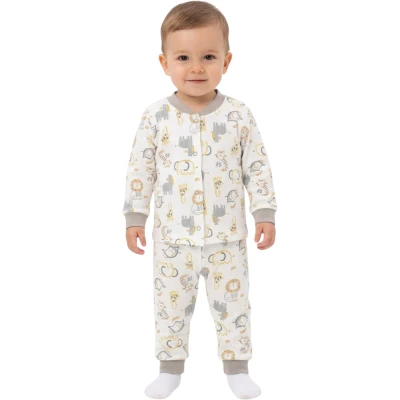ÇİZGİLİ HAYVANLAR ÇITÇITLI PİJAMA 6 Ay,12 Ay,18 Ay,2Y Erkek