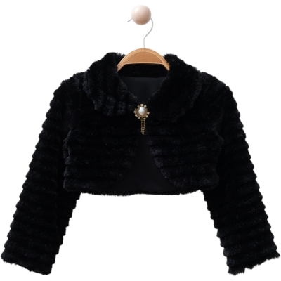 ÇİZGİLİ PELÜŞ BOLERO 2Y,3Y,4Y,5Y Kız