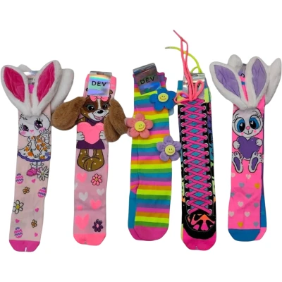 ÇOCUK 3D FİGÜRLÜ ÇORAP  3Y,4Y,5Y,6Y,7Y,9Y,8Y,10Y,11Y,12Y Kız