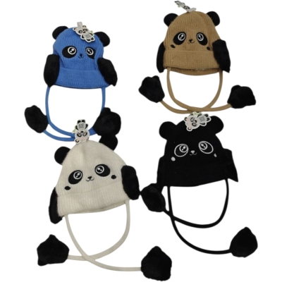 ÇOCUK PANDA FİGÜRLÜ OYNAR KULAKLI SOFT BERE 4Y,5Y,6Y,7Y,8Y,9Y,10Y Erkek