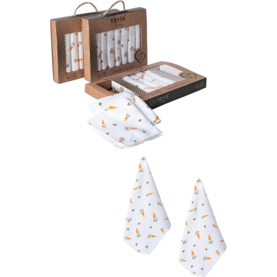 CRAFT KUTULU 7 Lİ HAVUÇ DESEN MENDİL 1 Ay,2 Ay,3 Ay,6 Ay,9 Ay,12 Ay Uni