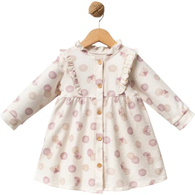 CUTE BUTTERFLY KIZ BEBEK ÖNDEN AÇMALI ELBİSE 3 Ay,9 Ay,12 Ay,18 Ay Kız