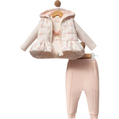 CUTE BUTTERFLY KIZ YELEKLİ TAKIM 6 Ay,12 Ay,18 Ay Kız