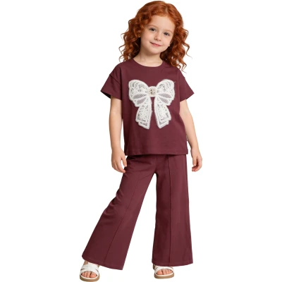 DANTEL İŞLEMELİ KIZ ÇOCUK TAKIM 2Y,3Y,4Y,5Y Kız