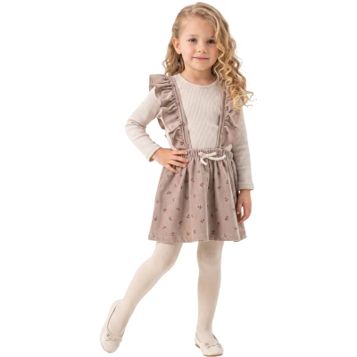 DESENLİ FİYONKLU KADİFE KIZ ELBİSE  2Y,3Y,4Y,5Y Kız