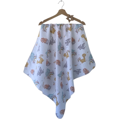 DİNO 80X90 OYALI MÜSLİN BATTANİYE  1 Ay,2 Ay,3 Ay,6 Ay,9 Ay,12 Ay Uni