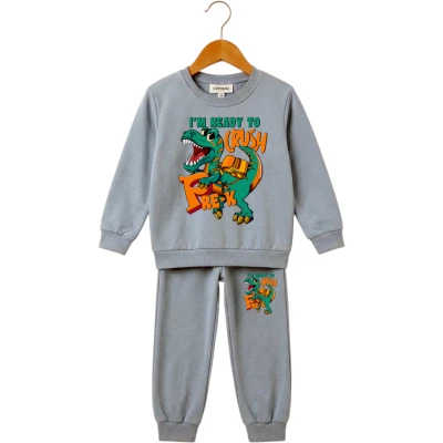 DİNO BASKILI ERKEK ÇOCUK İKİLİ TAKIM 3Y,2Y,6Y,5Y,4Y,7Y,8Y Erkek