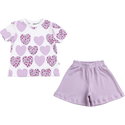 DONİNO KALP BASKLI KIZ TAKIM  2Y,3Y,4Y,5Y Kız