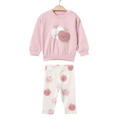 ELMA SÜZENELİ KIZ BEBEK TAKIM 6 Ay,18 Ay,9 Ay,12 Ay Kız