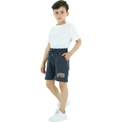 ERKEK FUN BASKI YAN CEP ŞORT 3Y,4Y,5Y,6Y,7Y,8Y Erkek