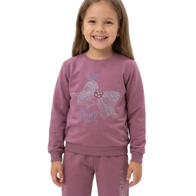 FİYONK DETAYLI TAŞ BASKILI KIZ ÇOCUK İKİLİ TAKIM 2Y,3Y,4Y,5Y,6Y,7Y,8Y Kız