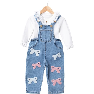 FİYONK NAKIŞLI KOT SALOPET  12 Ay,2Y,3Y,4Y Kız