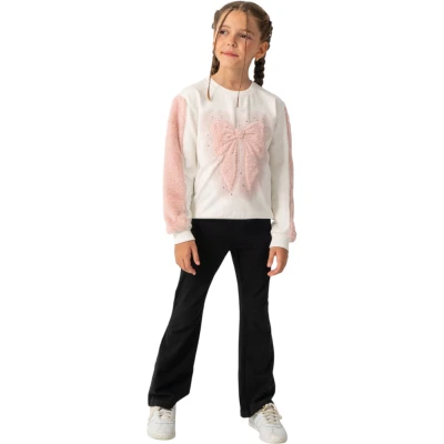 FİYONK PELUŞ NAKIŞLI SWEATSHİRT 9Y,10Y,11Y,12Y Kız