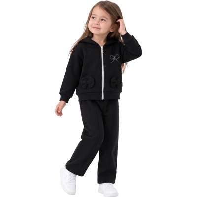 FİYONK TAŞ BASKILI KAPŞONLU KIZ TAKIM 2Y,3Y,4Y,5Y Kız