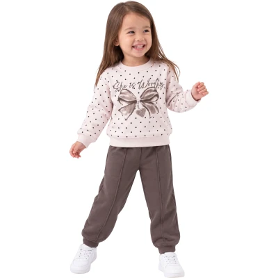 FİYONK TAŞ BASKILI KIZ TAKIM 2Y,3Y,4Y,5Y Kız